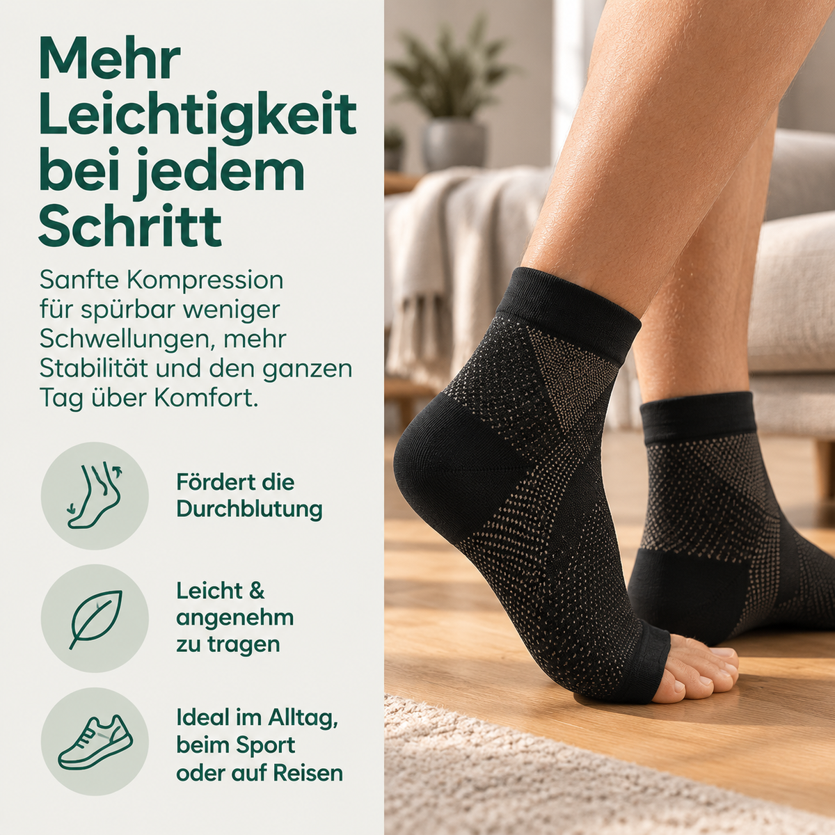 Kompressionssocken für den Tag